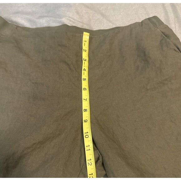 J. Jill Love Linen Olive GREEN Pull On Ankle Pants Women’s Elastic Waist Sz L - Picture 5 of 10